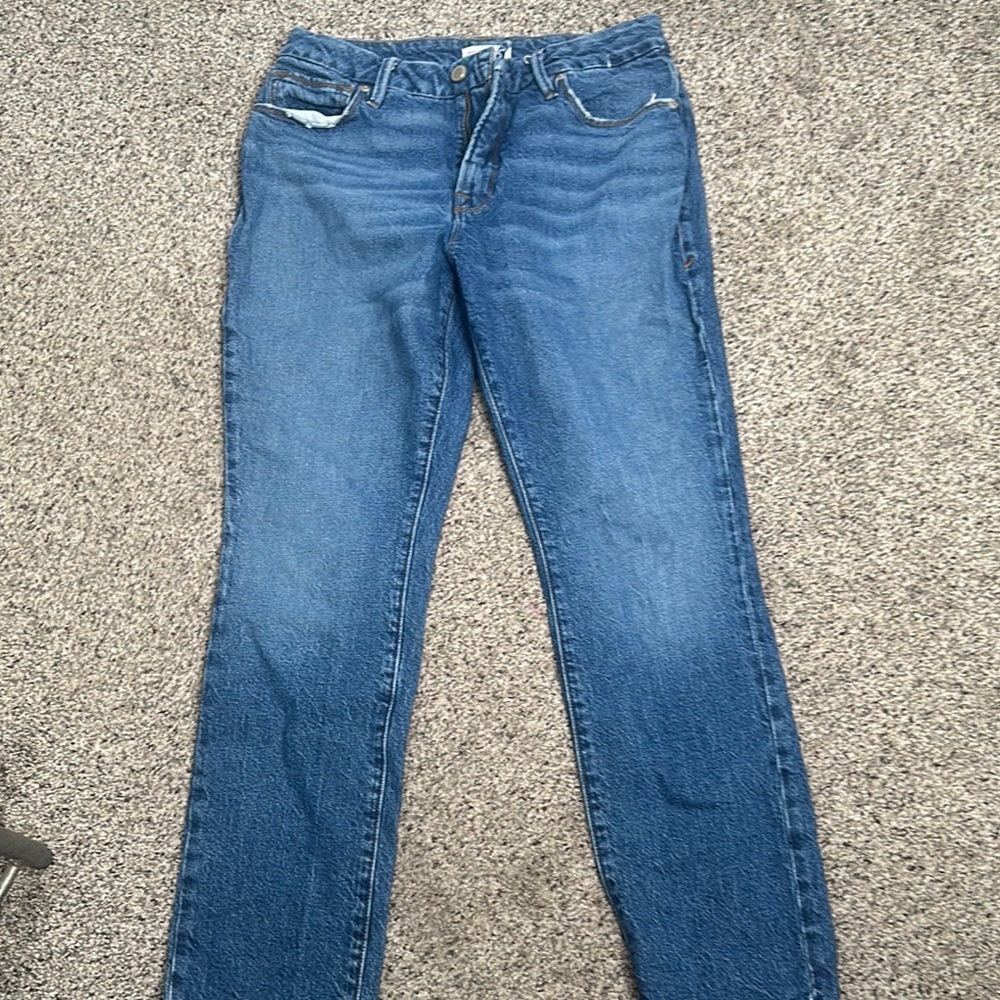 Good American blue straight jeans g o indigo denim ankle size 26 - Picture 2 of 10